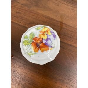 Floral Trinket Box Small ceramic porcelain